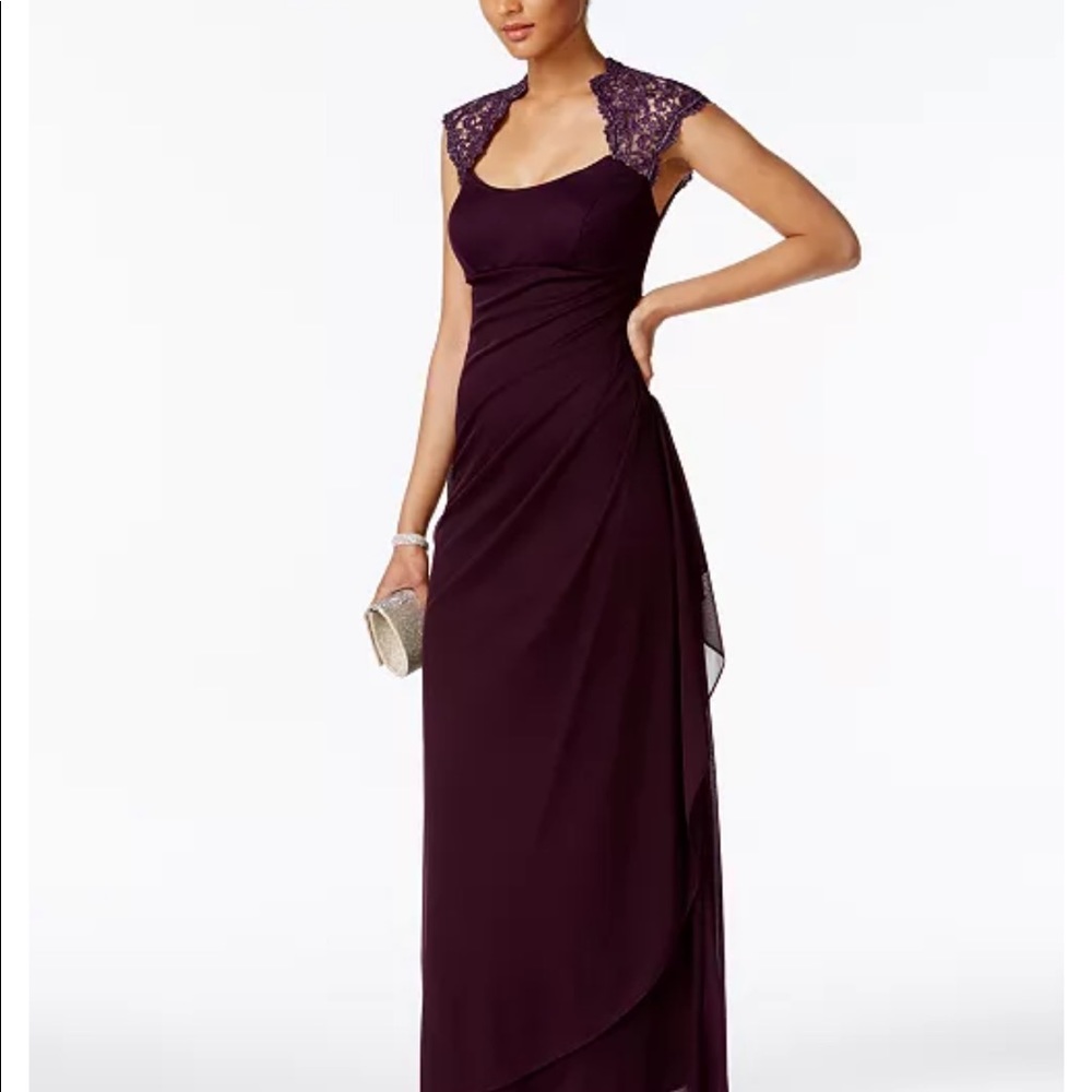 Stand-Collar Illusion Back Gown